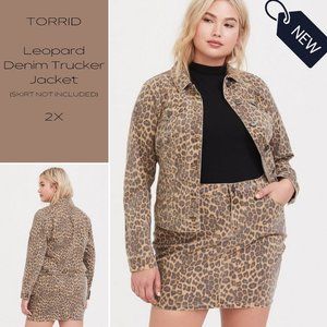 Torrid - Leopard Denim Trucker Jacket